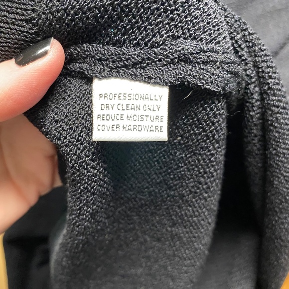 St. John Collection Marie Gray Black Full Zip Cardigan Jacket Gold Trim - Picture 10 of 11